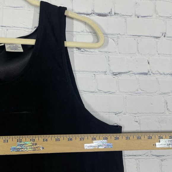 VTG 90s Goth Black Maxi Overall Dress XL Edgy Grunge Emo Style Velvet Whimsigoth - Picture 9 of 14